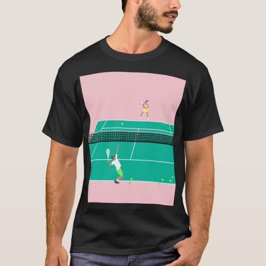 T-shirt Joueur de Match Art Moderne Pink Green (Devant)