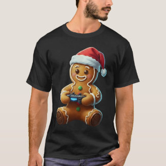 T-shirt Joueur de pain d'épice de Noël Xmas Jeux Garçons J