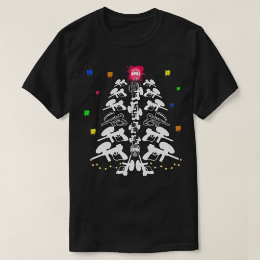 T-shirt Joueur de peinture Arbre de Noël (Design devant)