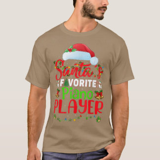 T-shirt Joueur de piano favori de Noël Santas pour l'éclai