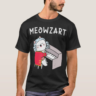T-shirt Joueur de piano Meowzart Pianiste Amour de musique