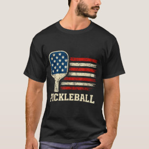 T-shirt Joueur de pickleball drapeau américain paddleball