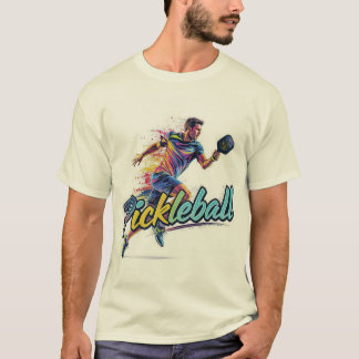 T-shirt Joueur de pickleball masculin en mouvement