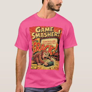 T-shirt Joueur de Rage de Singe Console de Bande Dessinée