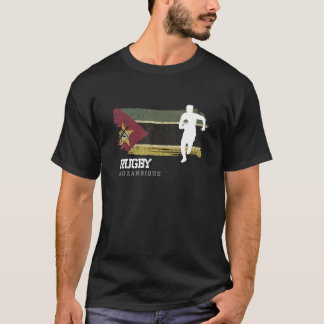 T-shirt Joueur de rugby Drapeau Mozambique Balle Sportive