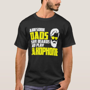 T-shirt Joueur de saxophone barbu pour la fête des pères S
