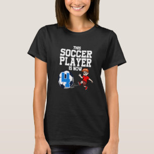 T-shirt Joueur de soccer de 4 ans Boy Soccer Anniversaire