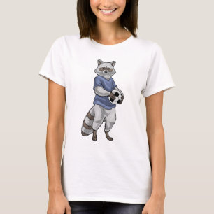 T-shirt Joueur de soccer de Raton laveur Football Sports
