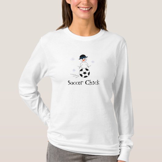 T-shirt Joueur de soccer Snowman (Devant)