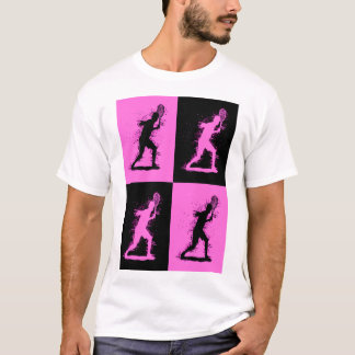 T-shirt Joueur de tennis abstrait - Style aquarelle