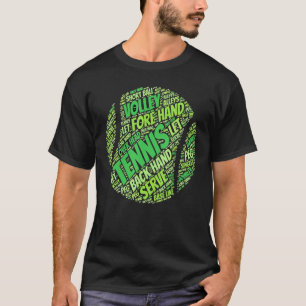 T-shirt Joueur de Tennis Ball Word Cloud Cool