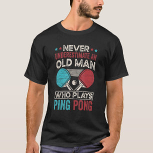 T-shirt Joueur de tennis de table grand-père père tennis d
