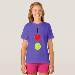 T-shirt Joueur de tennis I Love (Coeur) Tennis Sport verti