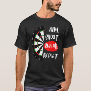 T-shirt Joueur de tir de but Répéter Dartboard Darts