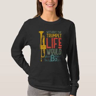 T-shirt Joueur de trompette si bémol vintage rétro sans la