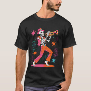 T-shirt Joueur de trompette squelette rétro u2013 Fanfare