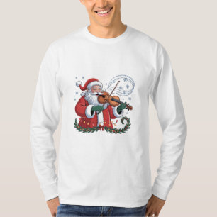 T-shirt Joueur de violon père Noël Violoniste Noël Musique