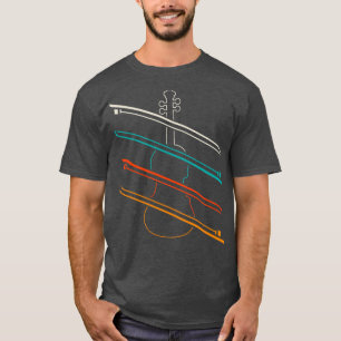 T-shirt Joueur de violon Vintage à cordes colorées