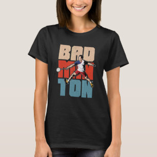T-shirt Joueur de volant de badminton raquette de badminto
