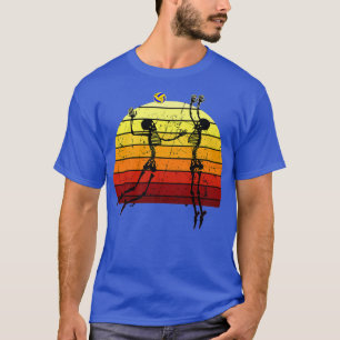 T-shirt Joueur de volley-ball Halloween Skeleton Retro Vin