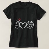 T-shirt Joueur de volley-ball Peace Love Graphic (Design devant)