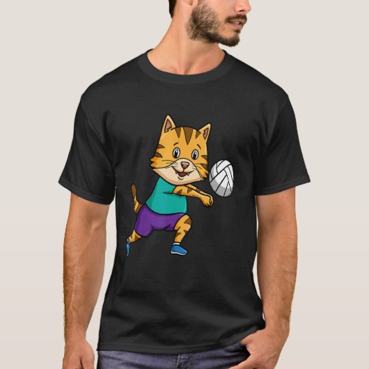 T-shirt Joueur de volley-ball Spike Net Cat Whisperer (Devant)