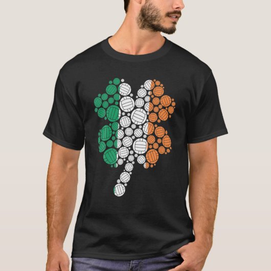 T-shirt Joueur de volley-ball St Patrick's Day Clover Iris (Devant)