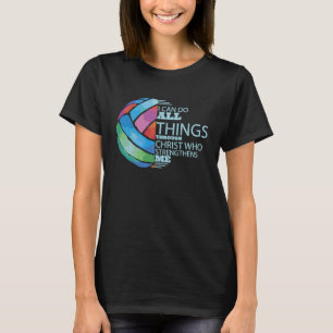 T-shirt Joueur de volley-ball Team Bible Verse Faire Toute