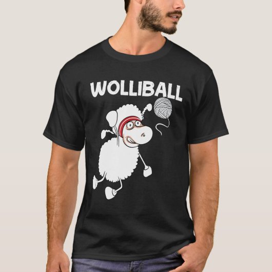 T-shirt Joueur de volley-ball Wolliball Sheep Wool (Devant)