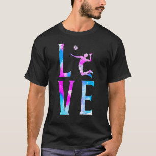 T-shirt Joueur de volleyball équipe Aquarelle Vintage Amou