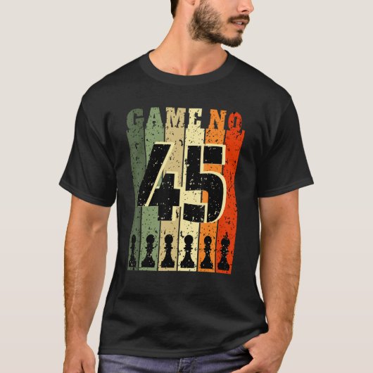 T-shirt Joueur d'échecs Anniversaire 45 Ans Jeu Numéro 45 (Devant)