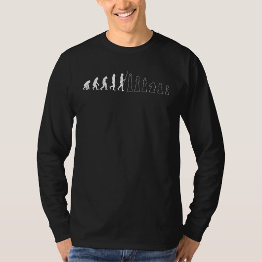 T-shirt Joueur d'échecs Evolution Jeu d'échecs Figure (Devant)