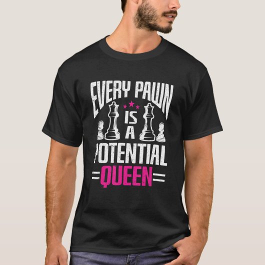 T-shirt Joueur d'échecs Jeu d'échecs Retro Pion Potentiel (Devant)