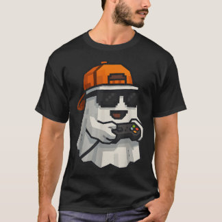 T-shirt Joueur d'Halloween Pixel Vidéo Joueurs garçons