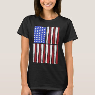 T-shirt Joueur du drapeau américain patriotique C de Baseb