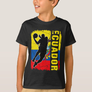 T-shirt Joueur équatorien de basket-ball Equateur Drapeau 