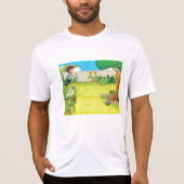 T-shirt Joueur garçon courir dans un Jardin vert luxuriant (Devant)