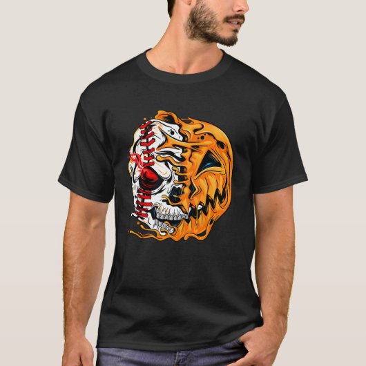 T-shirt Joueur Halloween Citrouille Skeleton Skeleton 1.pn (Devant)