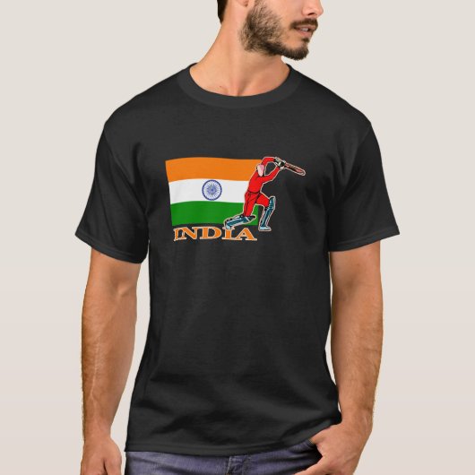 T-shirt Joueur indien de cricket (Devant)