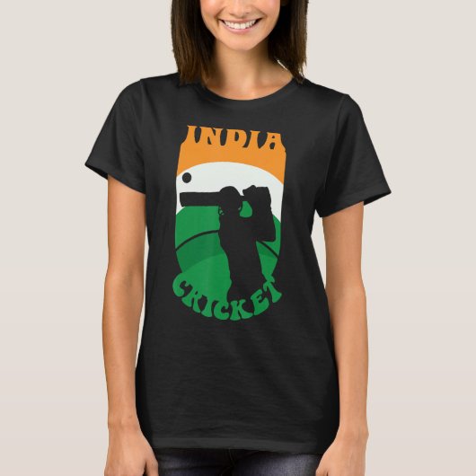 T-shirt Joueur indien de cricket de cricket (Devant)