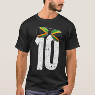 T-shirt Joueur jamaïcain de football Numéro 10 Drapeau jam