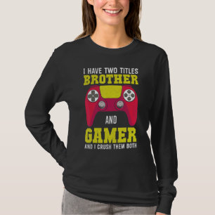 T-shirt Joueur Jeux Vidéo Vintage Pour Garçons Frère Fils