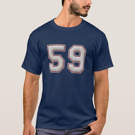 T-shirt Joueur numéro 59 - points frais de base-ball (Devant)