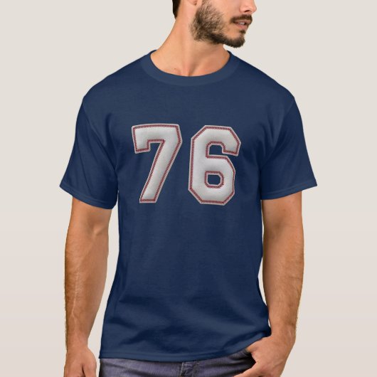 T-shirt Joueur numéro 76 - points frais de base-ball (Devant)