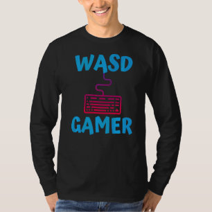 T-shirt Joueur Qwerty Pc Jeu Clavier Ordinateur Clavier Pc