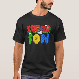 T-shirt Joueur Super Fils Super-héros Famille Jeu de Corre