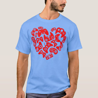 T-shirt Joueur vidéo Coeur des contrôleurs Valentine's