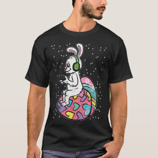 T-shirt Joueur Vidéo Lapin De Pâques Avec Contrôle