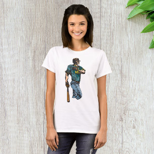 T-shirt Joueur vintage de baseball Retro Sports Artwork