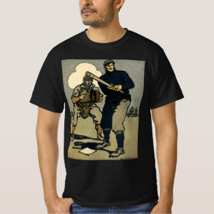 T-shirt Joueurs de baseball de sport vintage, art stylisé